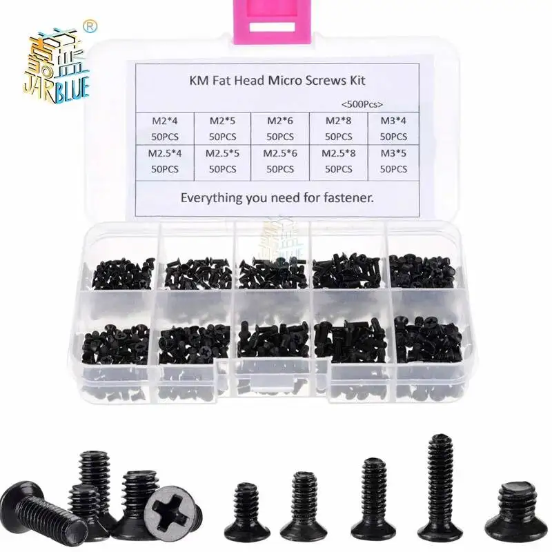 M2 M3 Screw Set KM2 Machine Laptop Screw Flat Head Phillips Drive Accessories for Repair Computer Electronic Laptop Screws Kit