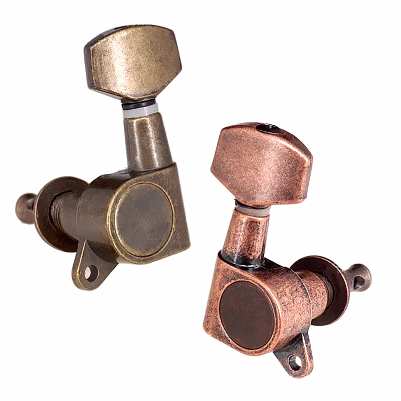 1 Set Bronze Copper Electric Acoustic Guitar Tuning Pegs Keys Strings Button Tuner Machine Heads Accessories Parts