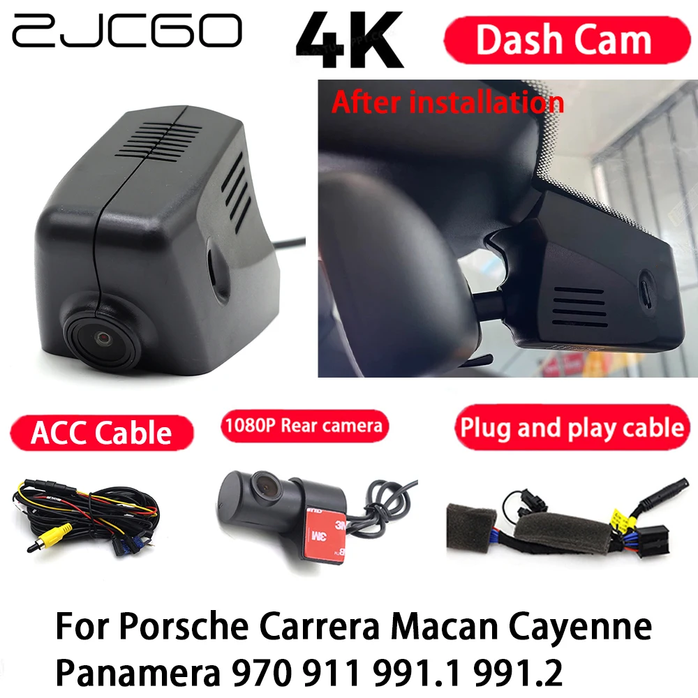 Car Camera 4K Plug and Play Dash Cam Video Recorder Night Vision for Porsche Carrera Macan Cayenne Panamera 970 911 991.1 991.2