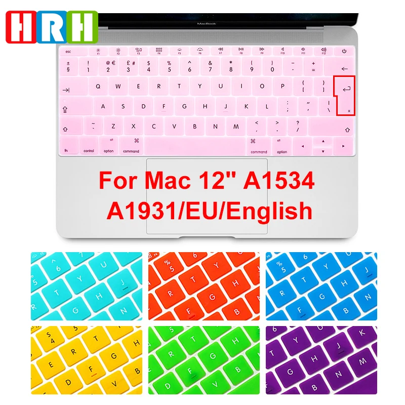 HRH EU/UK English Silicone Keyboard Cover Skin for Mac New Pro 13