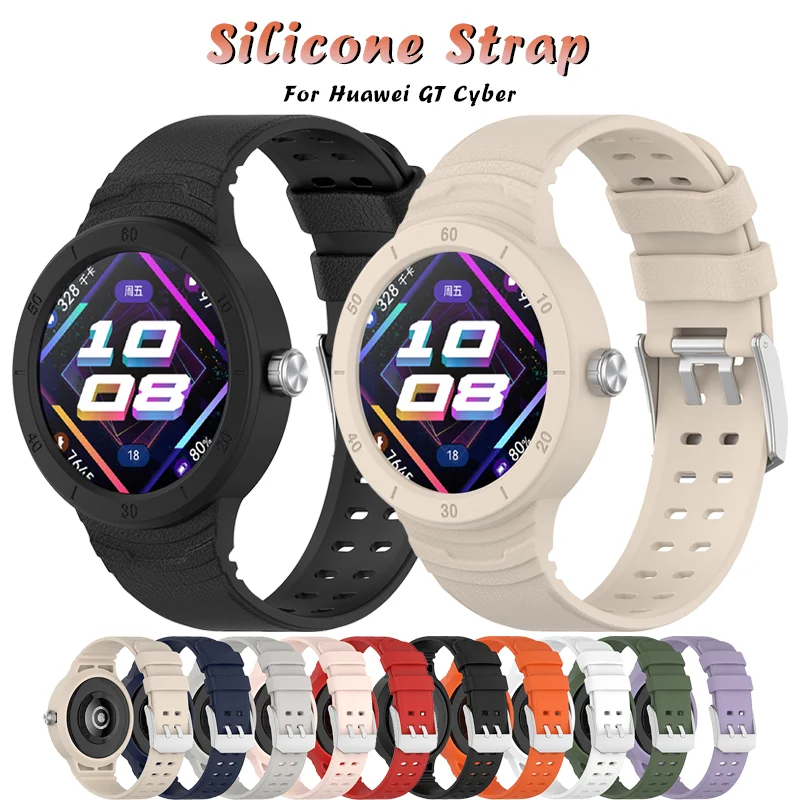 Silicone Band Strap For Huawei Watch GT Cyber Smart Watch Bracelet Replacement Wristband Belt Adjustable Wriststrap