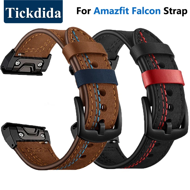 Genuine Leather Watch Band Strap for Huami Amazfit Falcon Quick Fit Smart Bracelet Wrist Bands for Amazfit Falcon Watchband Belt