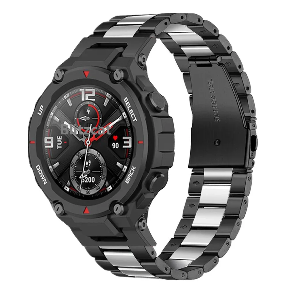Stainless Steel Band For Amazfit T Rex Pro Smart Watch Replaceable Sport Strap Metal Bracelet For Huami Amazfit T Rex 2