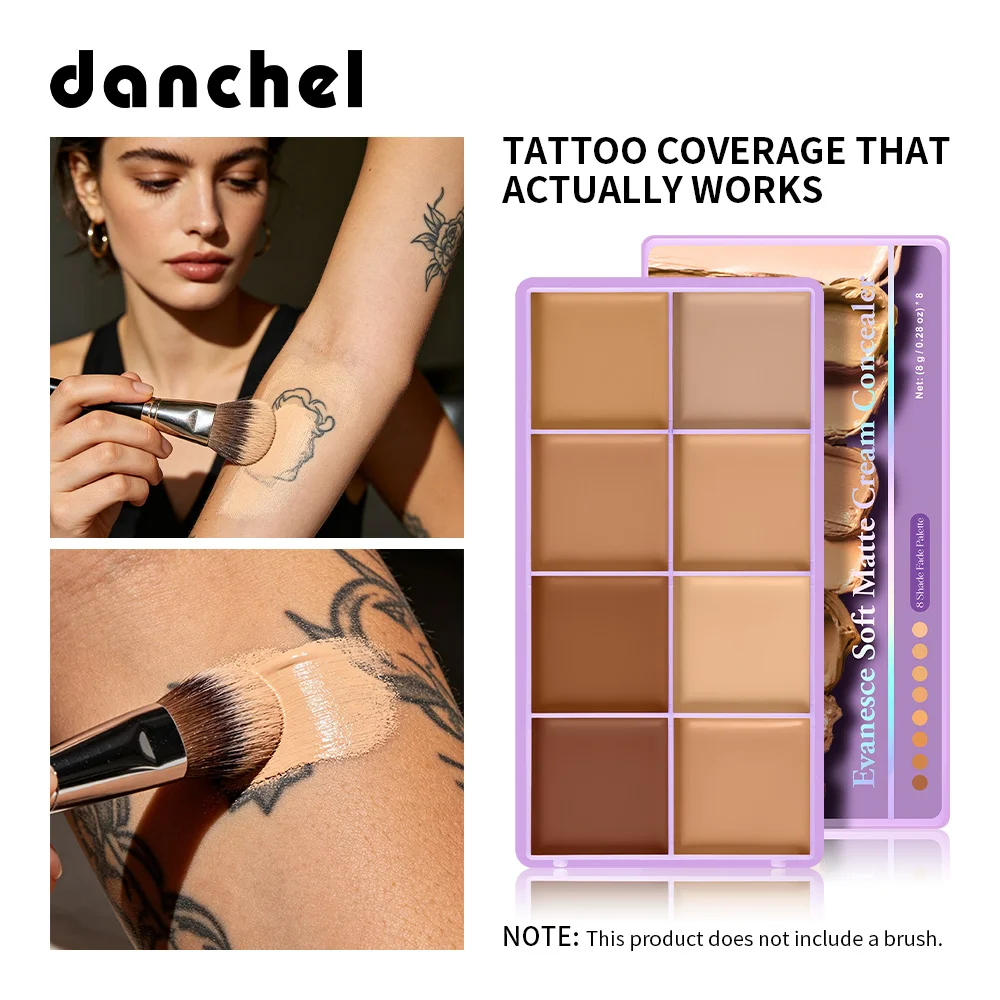 8 Shade Fade Palette Cover Dark Circles, Redness, Skin Blemishes Contour Contouring Soft Mist Advanced Makeup Effect Concealer