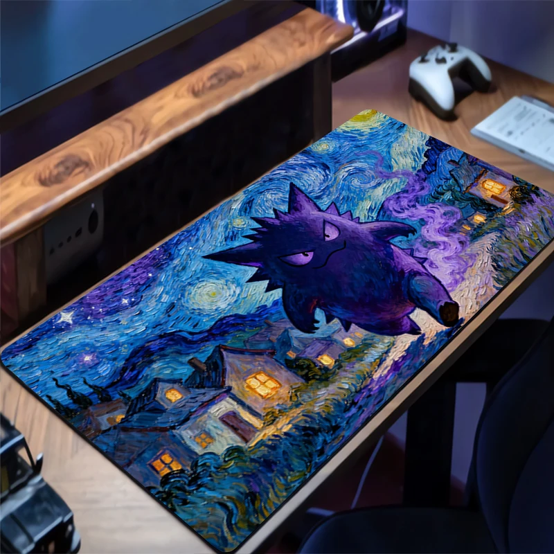 Portable Mouse Pad Office PC Gaming P-Pokemons P-Pikachus & G-gengar Non-slip Desk Mat Computer Keyboard Pad Desk Mats Mousepad