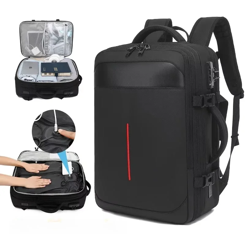 Large Capacity Men's Waterproof Laptop Bag Automatic Business Oxford New Travel Vacuum Compression Backpack