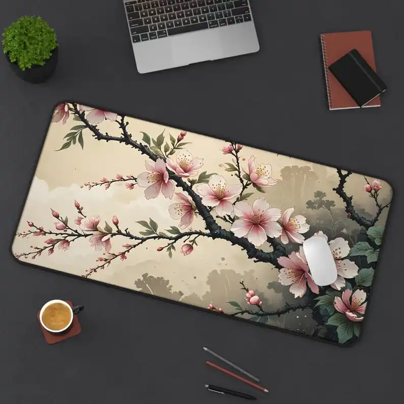 Sakura Flower Mouse Pad,non-slip and Waterproof Gaming Mouse Pad,office Gaming Desk Decoration Mat,the Perfect Gift for Friends.