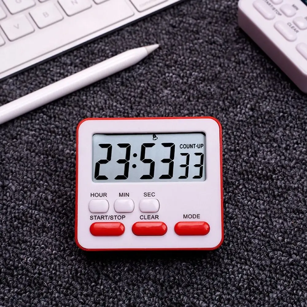 Magnetic Kitchen Accessory LCD Digital Display Countdown Cooking Alarm Clock With Flashing Light Kitchen Timer Stopwatch