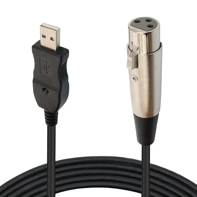 10FT 3m For Notebook MAC 2019 NEW USB Microphone Mic Link Cable Adapter Male XLR Female Cable For PC
