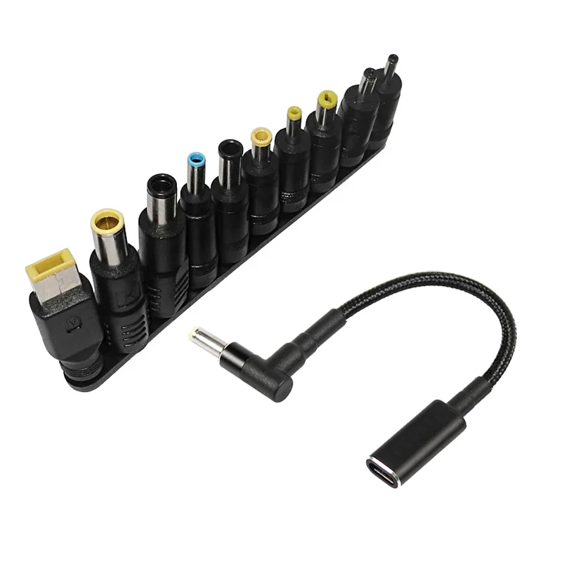 100W 65W Type C to Universal Notebook Charge Adapter Connecter DC Jack USB C for Laptop Charging Cable Cord Charger Connector
