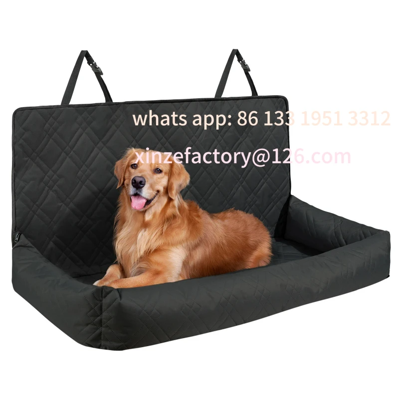 Customizable Dog Car Seat Waterproof Dog Booster Seat Pet Car Seat with Clip-On Safety Leash PP Cotton Car Bed