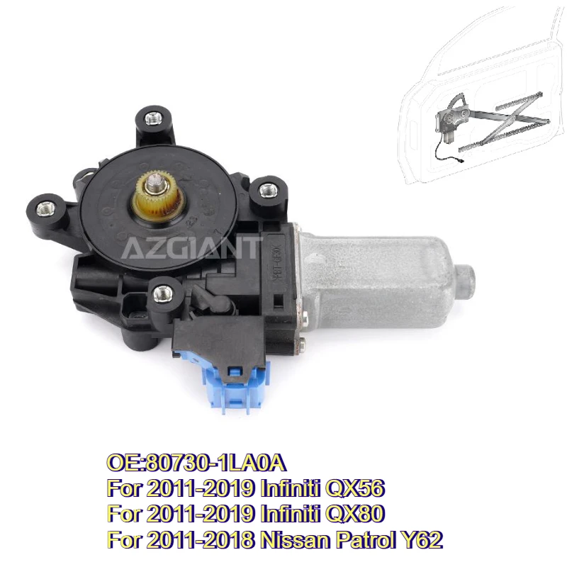 BUPEK Front Right Power Window Motor for Infiniti QX56 QX80 Patrol Y62 Electric Glass Regulator High Quality Parts 80730-1LA0A