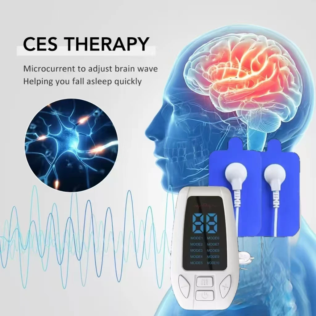 Rechargeable Vagus Nerve Stimulator Headset Physical Therapy Device for Sleep Quality Stress Management