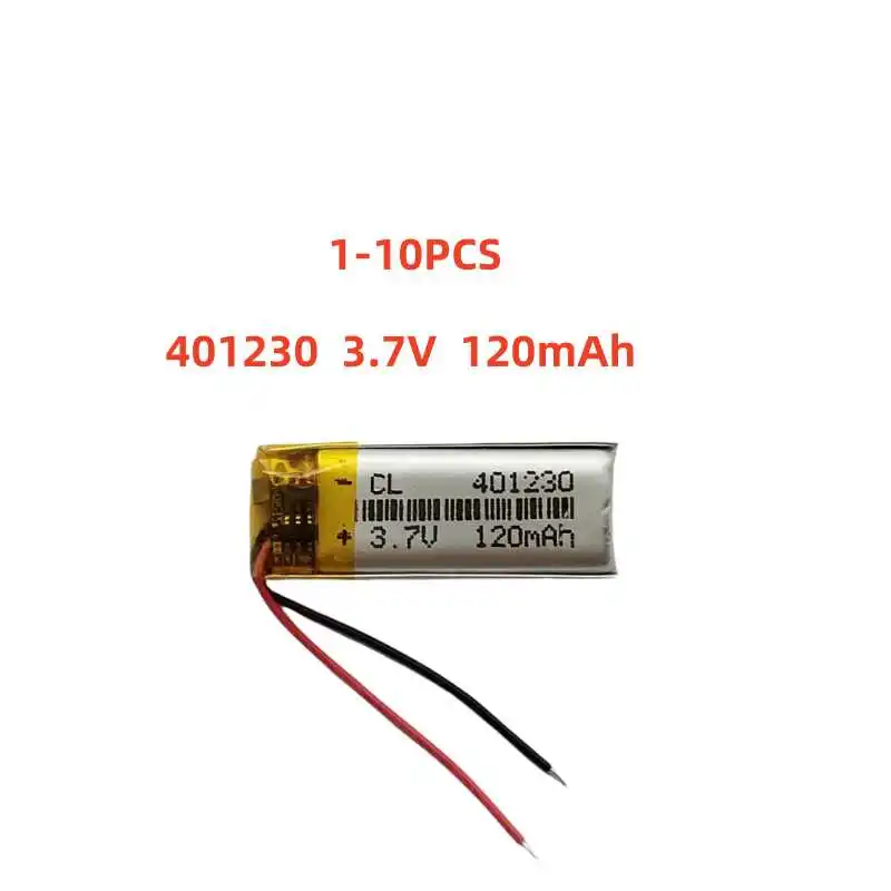 401230 3.7V 120mAh Small Size Lipo Rechargeable Battery Lithium Polymer For MP3 Bluetooth MID headset headphone video pen
