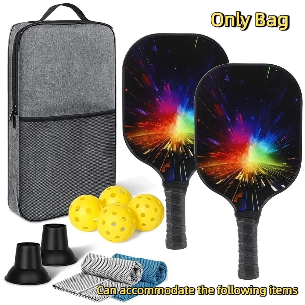 Portable Pickle Racket Bag Professional Backpack Pickleball Paddle Bag Large Capacity Solid Color Racket Organizer Unisex