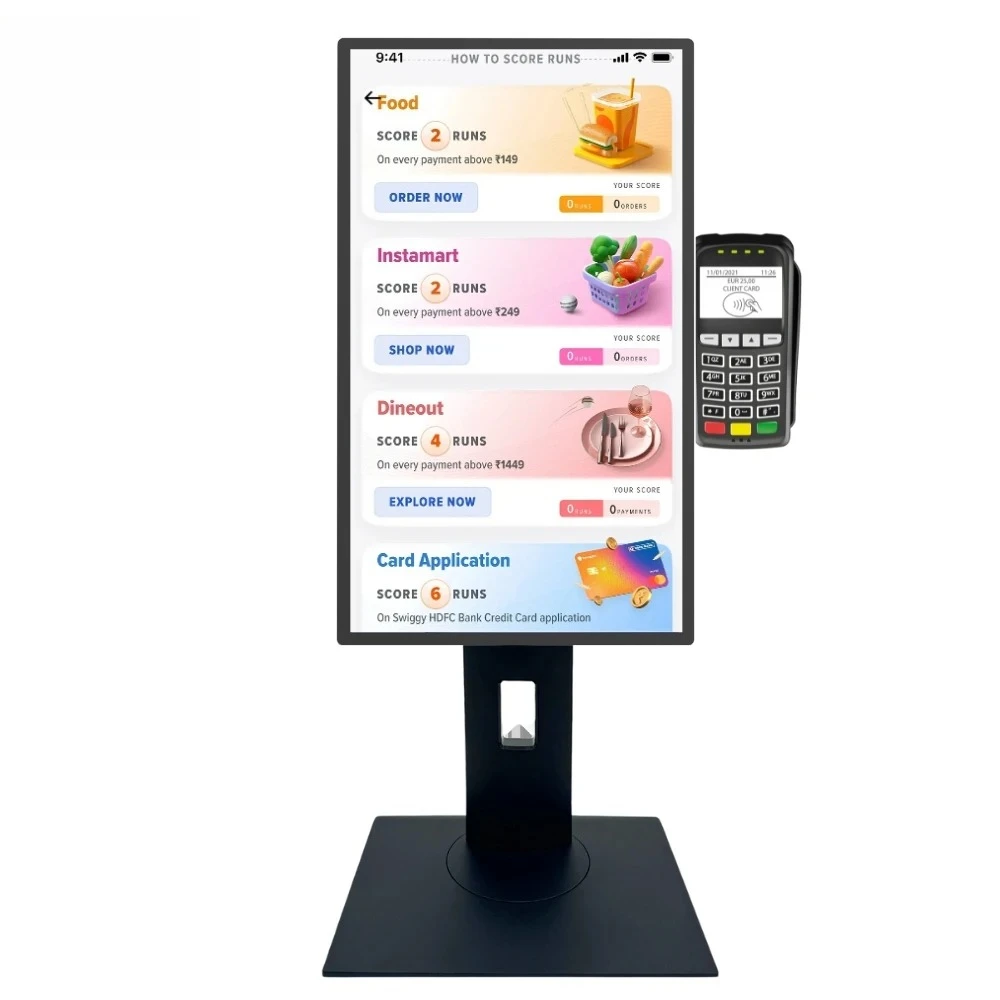 Touch Screen Restaurant Pos System Kiosk 24 Inch Desktop Tablet Portable M onitor Screen Smart Android 13 TV Display Tablette PC