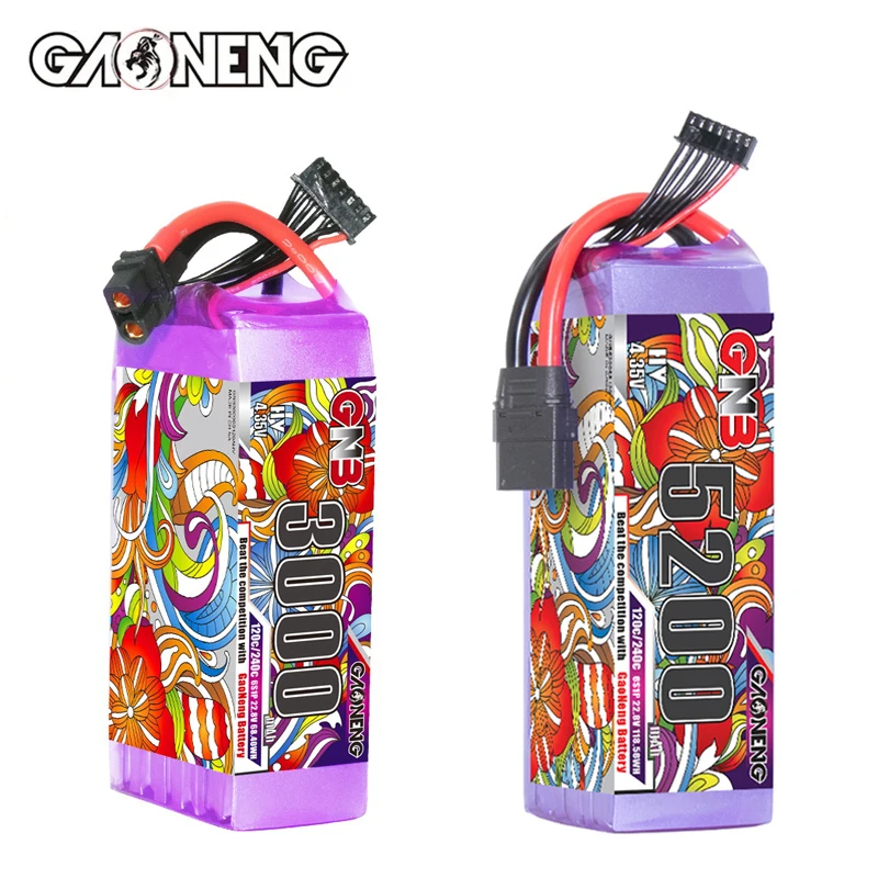 GNB Lipo Battery 6S 22.8V 3000mAh 5200mAh 120C/240C With XT60 XT90 Plug for FPV Drone Quadcopter Helicopter Airplane Car Boat