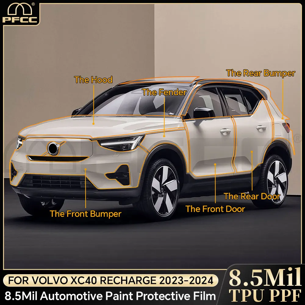for Volvo XC40 Recharge 2023 2024 Car Paint Protection Film Invisible Body Sticker Anti-Scratch Pre-cut TPU PPF Cars Accessories