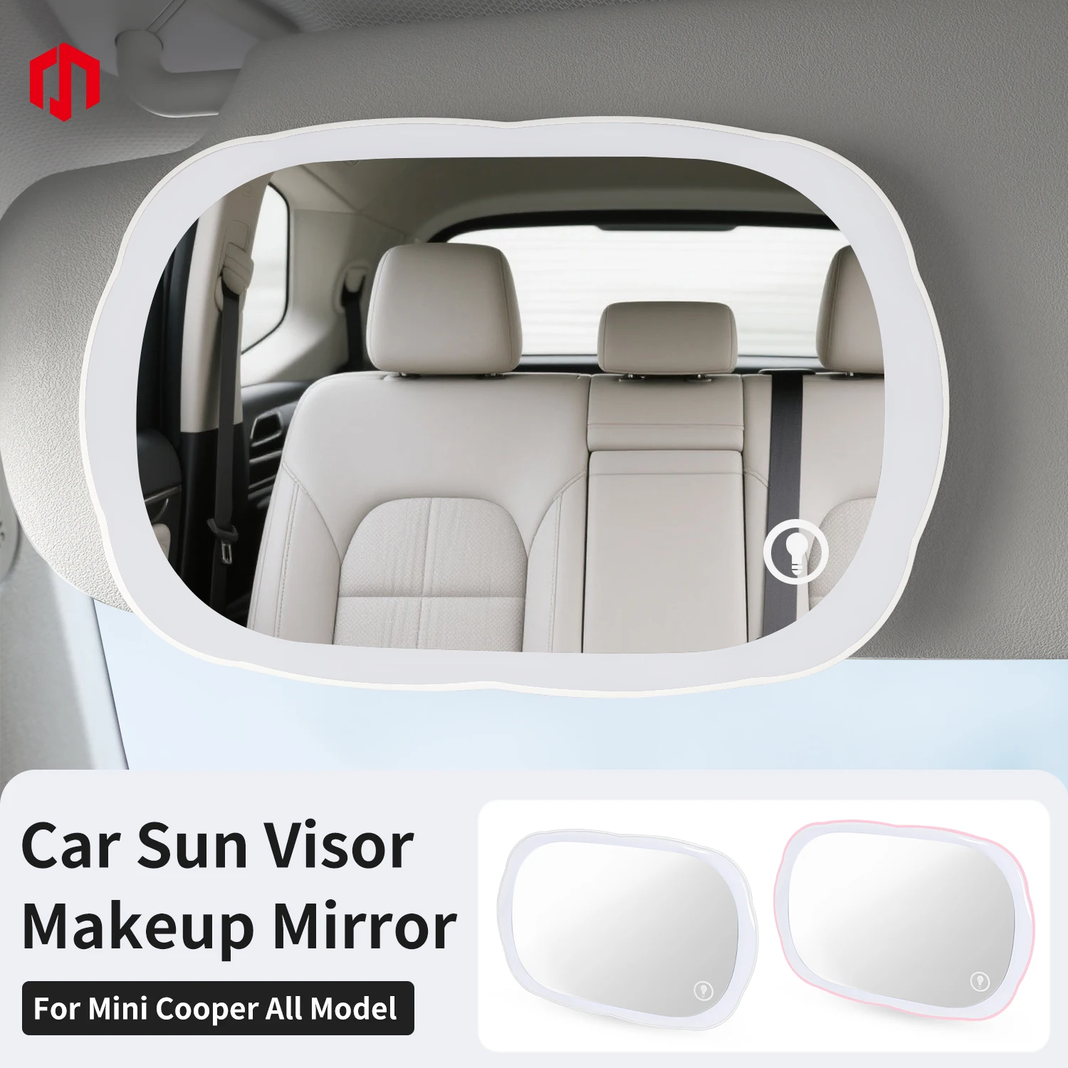 Car Sun Visor LED Makeup Mirror Adjustable Brightness Rechargeable Vanity Mirror Car Interior HD Makeup Mirror Accessories