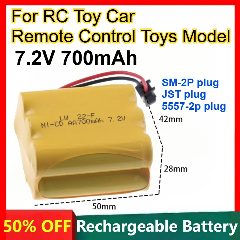 7.2V Polymer Lithium Battery 700mAh for RC Toy Car Remote Control Toys Model Accessories Rechargeable Batteries