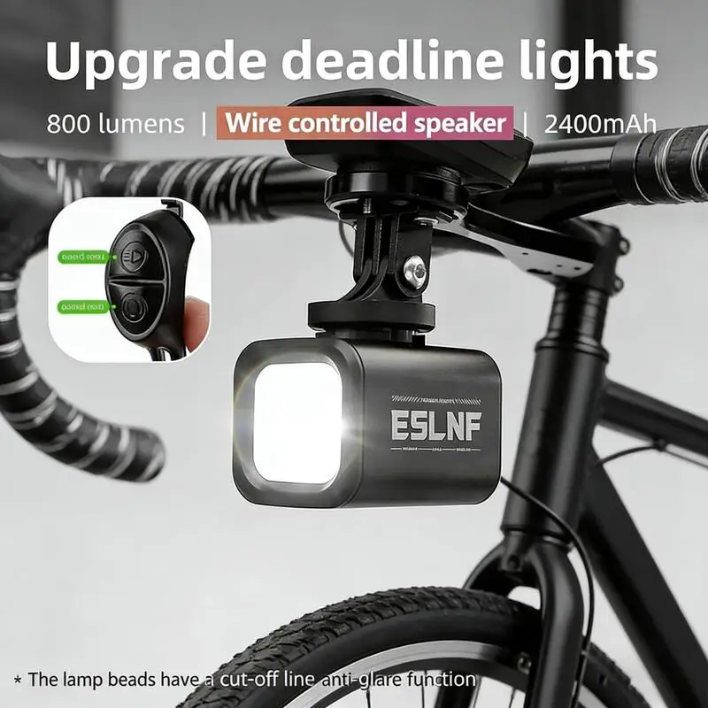 ESLNF Car Electric Bicycle Bicycle Horn Light 800 2400 Accessories Lumens Mah Rechargeable Waterproof High Lumens Night Riding