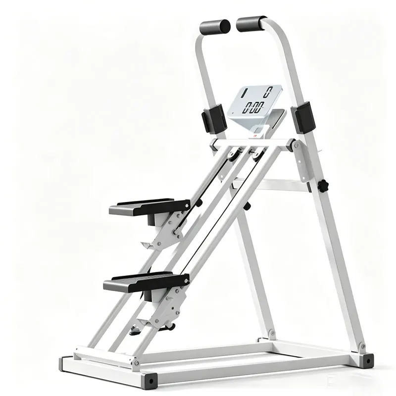 Foldable Vertical Stair Climber Machine with Handrail Digital Display for Home Gym Full Body Cardio Workout Fitness Equipment