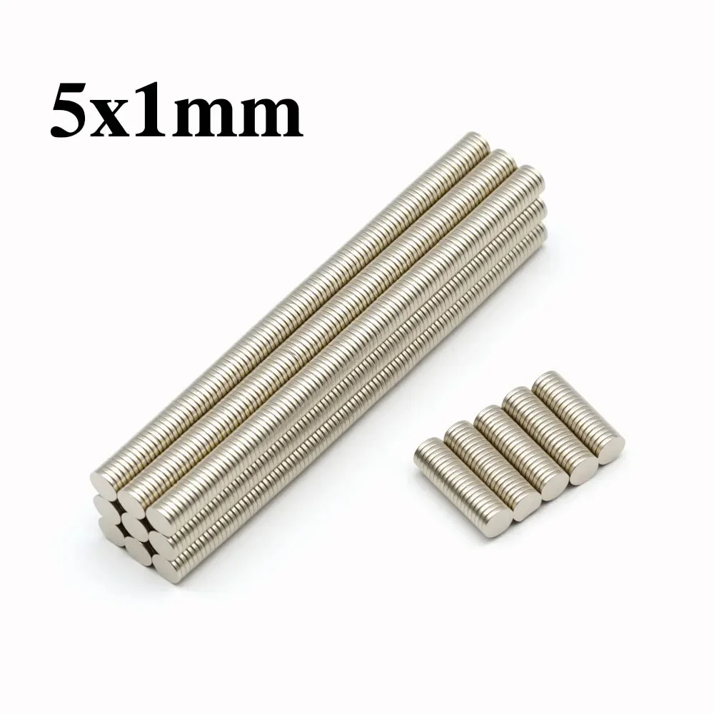 5x1mm Super Powerful Round Magnet Neodymium Magnet NdfeB N35 Strong Permanent Magnetic imanes Refrigerator Magnet