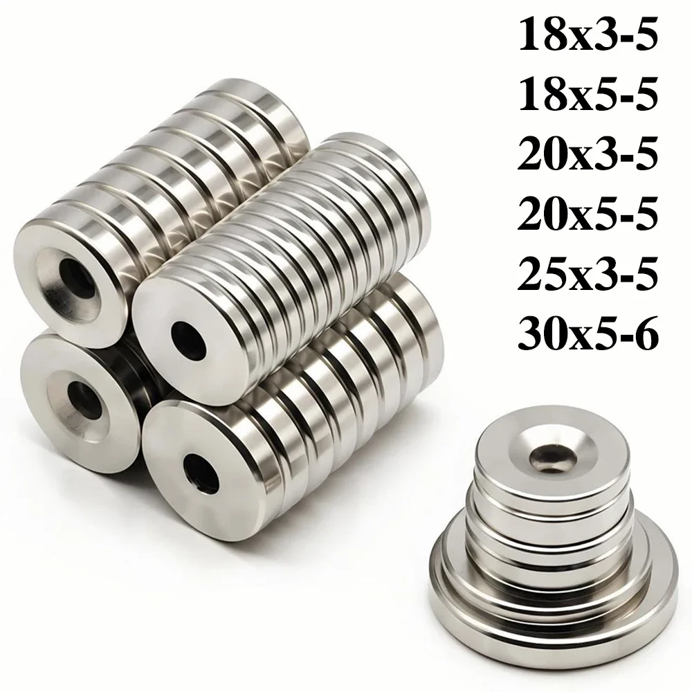 Super Powerful Round Magnet with holes Neodymium Magnet NdfeB N35 Strong Permanent Magnetic imanes Refrigerator Magnet 20x3-5mm