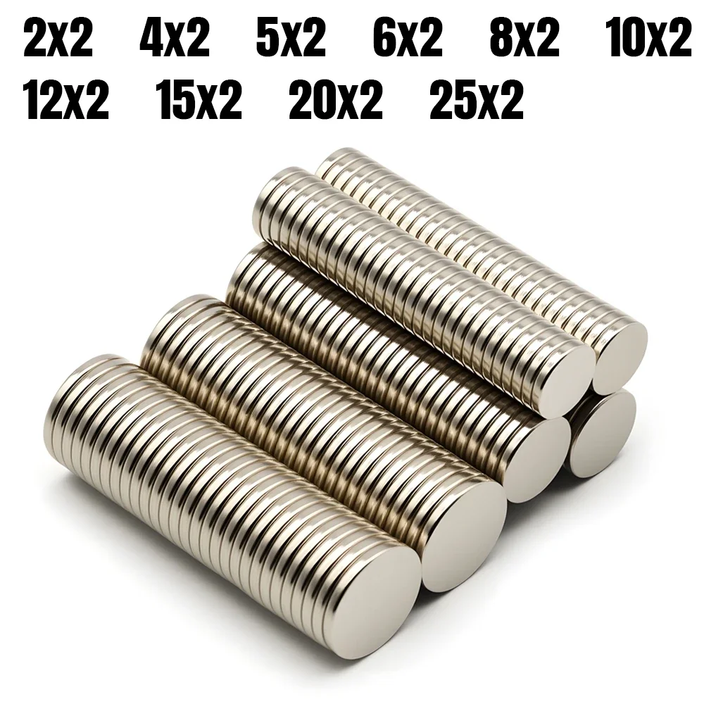 Round Super Strong Neodymium Magnet Powerful Magnets N35 Permanent Magnetic NdfeB Refrigerator DIY 2x2/5x2/10x2/15x2/25x2mm