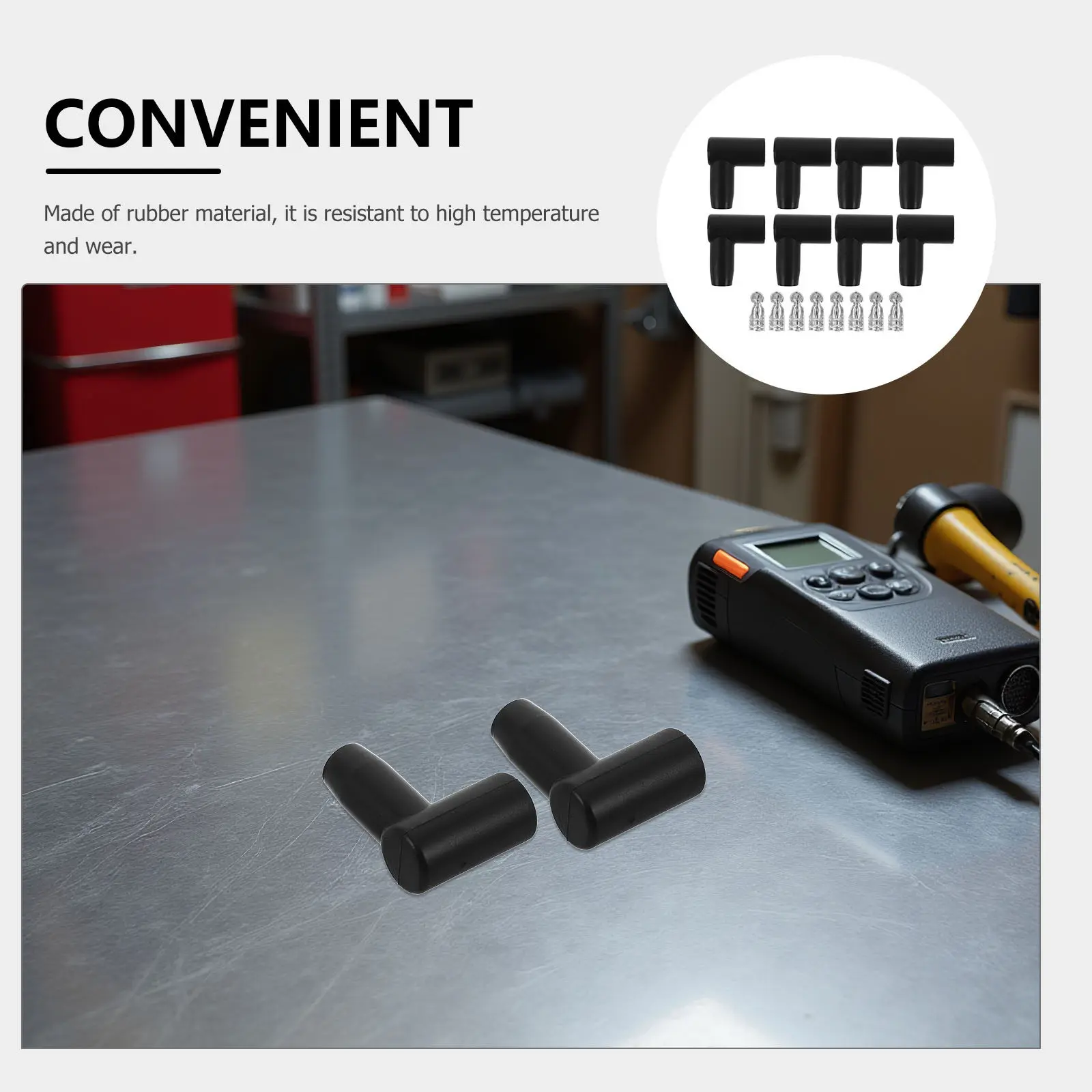1Set Spark Plug Boot Waterproof Cover 90 Degree Rubber Spark Plug Cap Protector Positive Locking Terminals Car Accessories