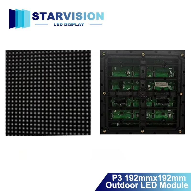 P3 P6 Outdoor Matrix LED Full Color Module 192x192mm 64x64 Pixels SMD1415 Light Programmable Display HUB75 16S RGB Panel Screen
