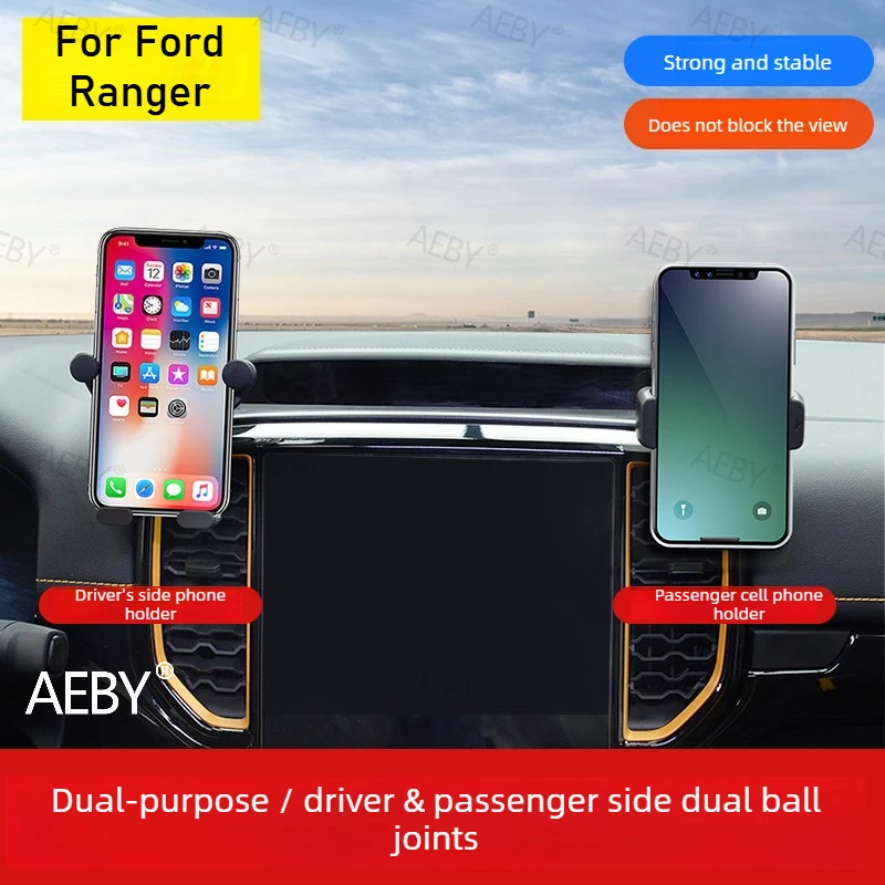 For Ford Ranger 2022-2026 Magnetic Wireless Car Charger Cell Phone Holder,Anti-shake,Dashboard navigation bracket,Accessories