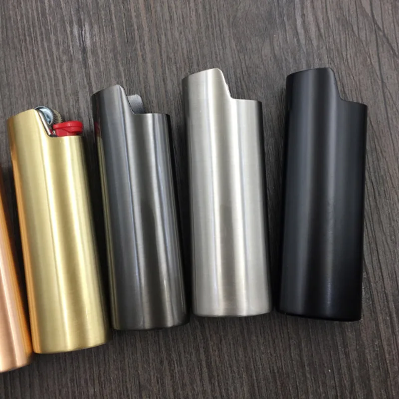 Metal Armor Full Size Lighter Pouches Ice Mirror Classic Size J6 Lighter Case  Cover Holder For Bic J6