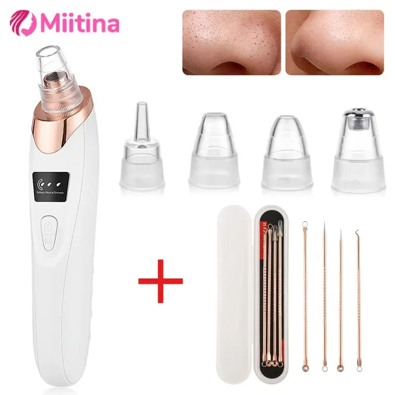 Blackhead Remover Vacuum Suction USB Rechargeable Facial Pore Cleaner Spot Acne Pimple Black Head Extractor Skin Care Tool Kit