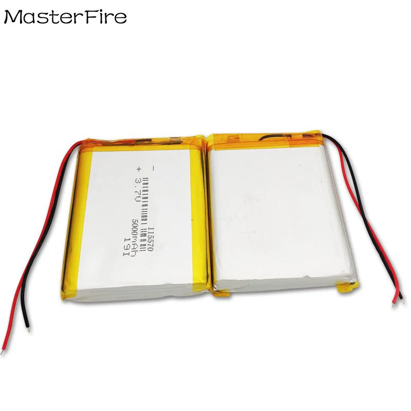 10PCS 3.7V 5000mah Rechargeable Lithium Polymer Battery 115570 for Wireless Keyboard Hand Warmer Power Bank Tablet PC Batteries
