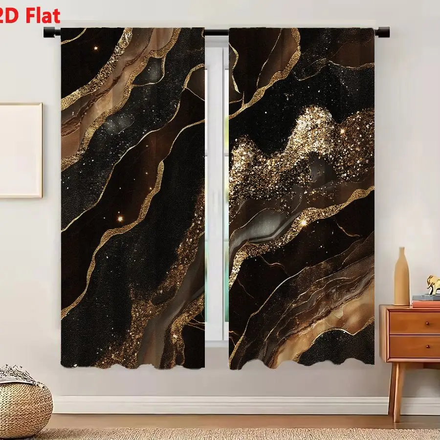 2Pcs Curtains 2D Flat Premium Quality Product For Everyday Use Window Drapes for Bedroom Room Decor Decoration Window Treatment.