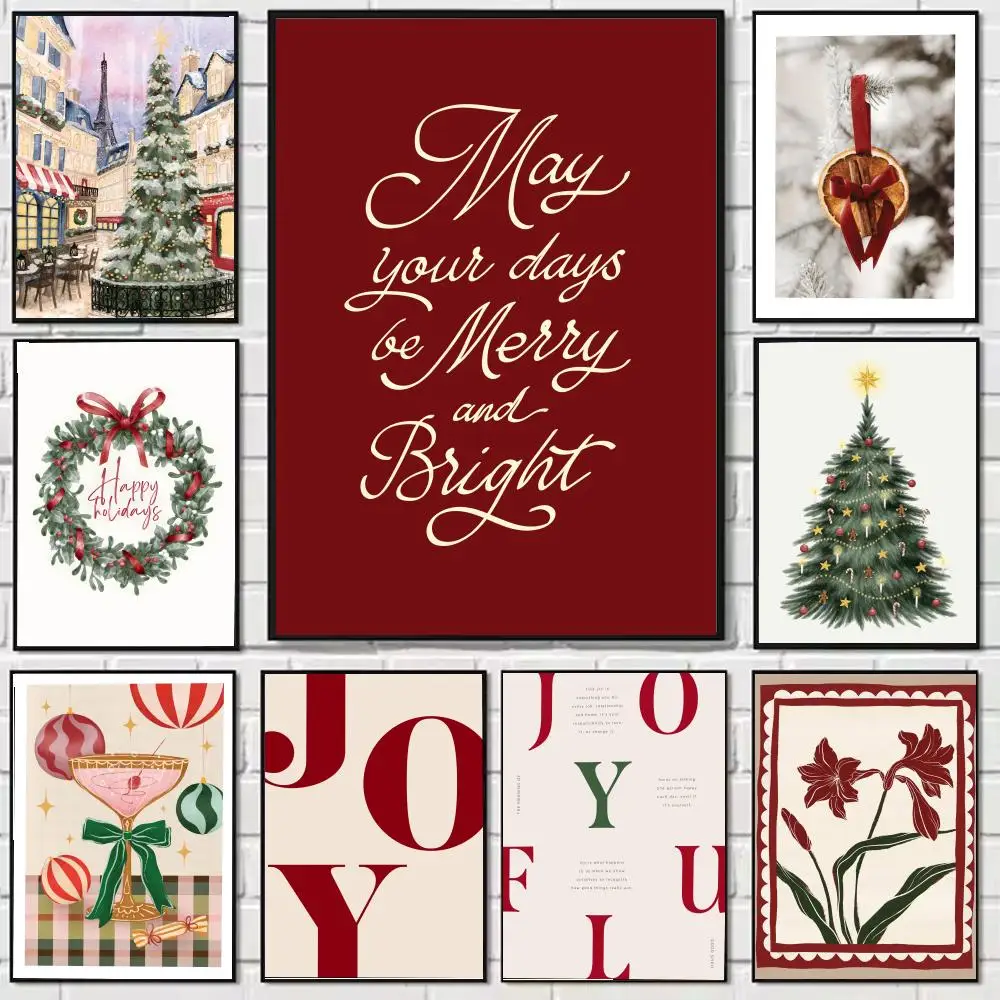 Christmas Party Gathering Premium Cotton Canvas Poster HD Oil Painting Holiday Party Home Decoration Perfect Gift