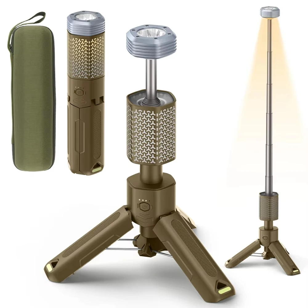 10000mAh Telescopic Collapsible Camping LED Light Night Mobile Lighting with Built-in Magneti Road Flash PC Lamp Body