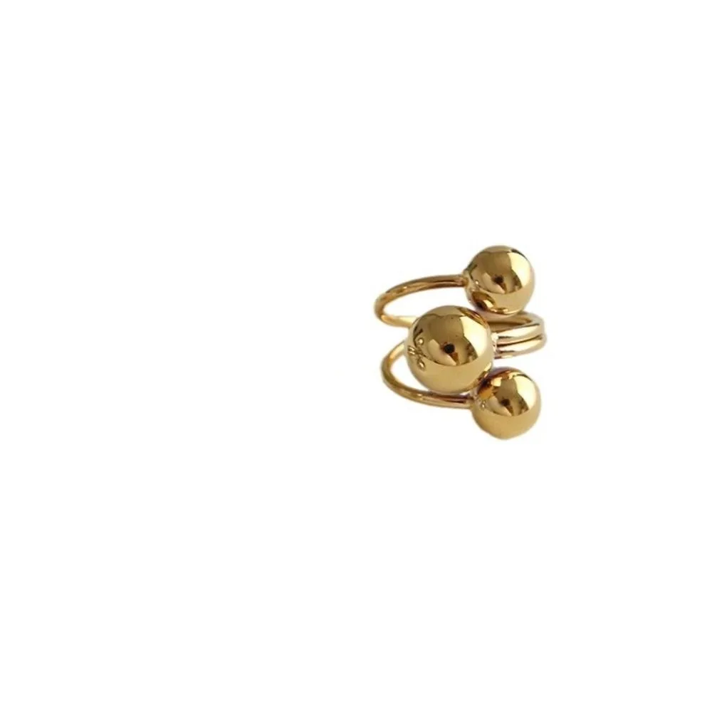 Ball Shape Metal Ball Ring All-Match Adjustable Irregular Planet Ring Minimalist Light Luxury Finger Opening Ring Girlfriend