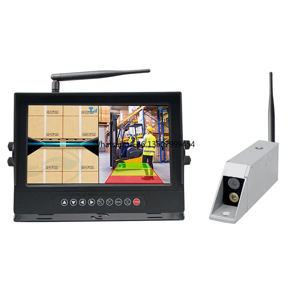 10.1 Inch Waterproof Screen Monitor Wireless Forklift Camera Front View Laser Positioning Loop Recording 10000mAh Battery Kit