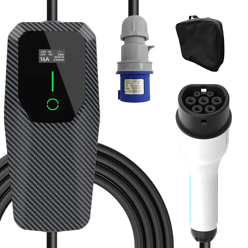 2026 New Hot Sale Type 2 Max 32A 7.2kw Lcd Screen Lec 62196 Fast Charging Cost Effective Home Use Adjustable Portable Ev Charger