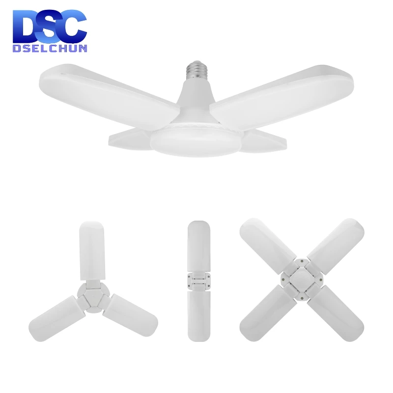 LED Light Bulb E27 24W 45W 60W Folding Fan Bulb AC 220V-240V Foldable UFO Lamp 360 Degrees Lampada LED Lamp Cold White Spotlight