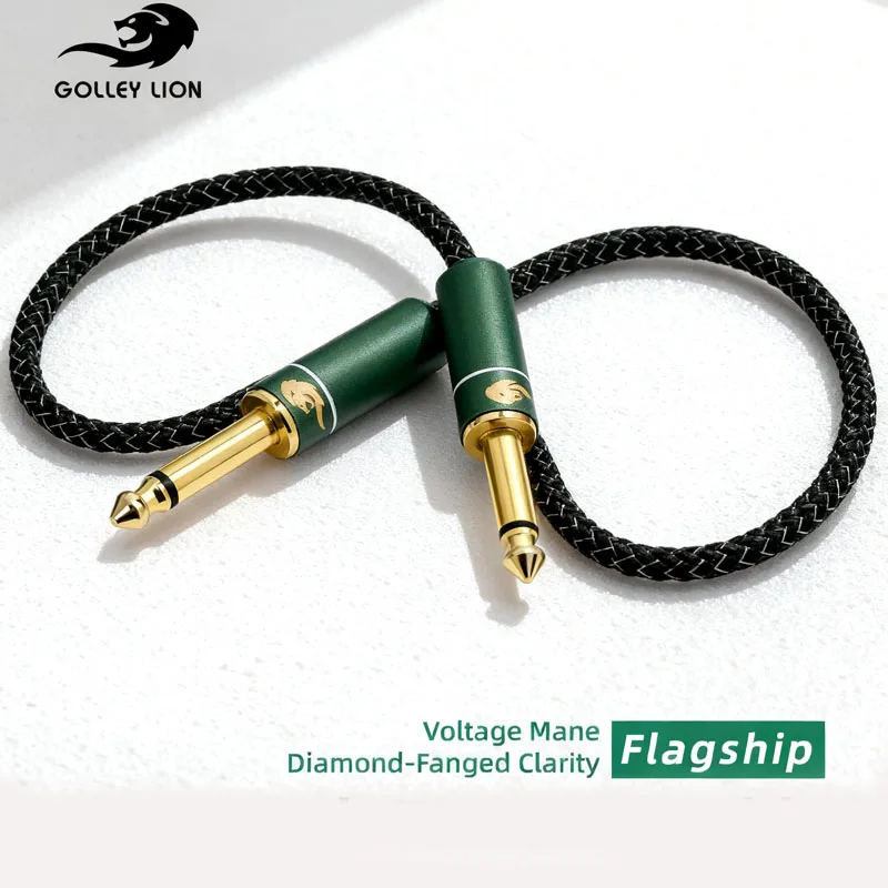 Electric Guitar Cable Braided Jacket 1/4-inch Plug TS Connector 6.5mm Mono Audio Cable   Amplifier  Noise-Reducing Audio Cable