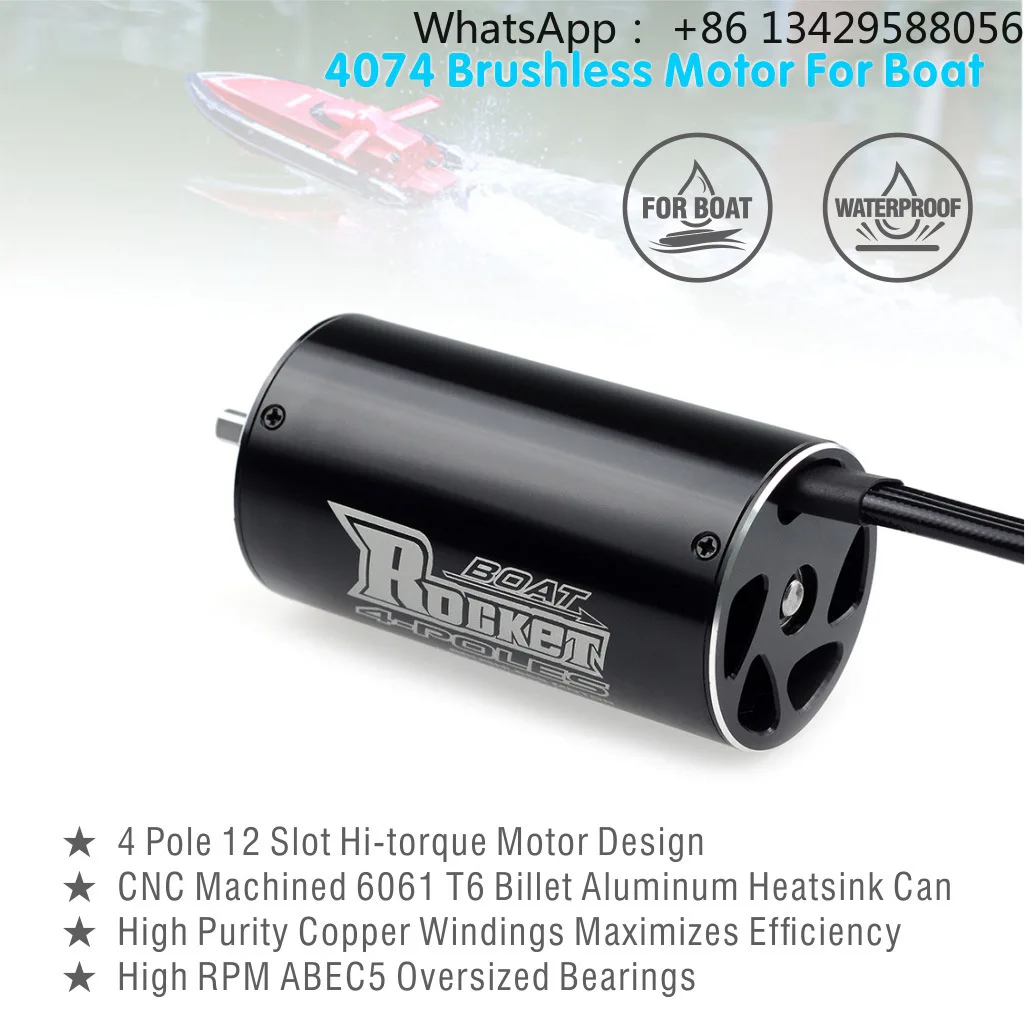 SURPASS HOBBY Rocket 4074 2250KV/2000KV/1700KV 4P Brushless Motor With Cooling Jacket for RC Boat