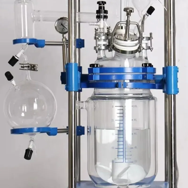Multi-capacity Jacketed Glass Reactor Laboratory Industrial Chemical Mixing Distillation Vessel