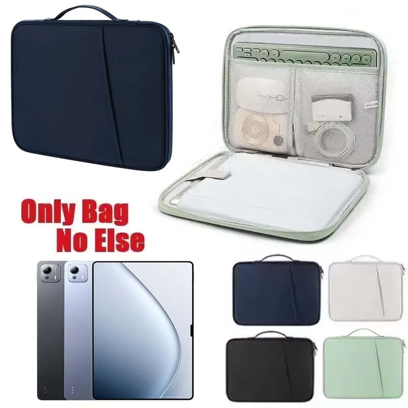 for Xiaomi Pad 7 Ultra Carry Case Handle Zip Pouch Waterproof Sleeve Shockproof Bumper Pocket for Mouse Keyboard Storage Bag