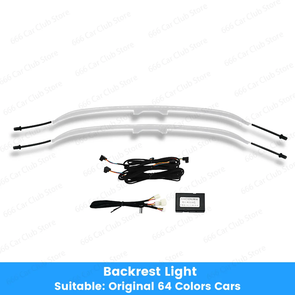 3/64 Colors LED Seat Back Lamp Backrest Decorative Lights for Mercedes Benz C-Class W205 W206 GLC X253 X254 W213 W177 CLA GLB