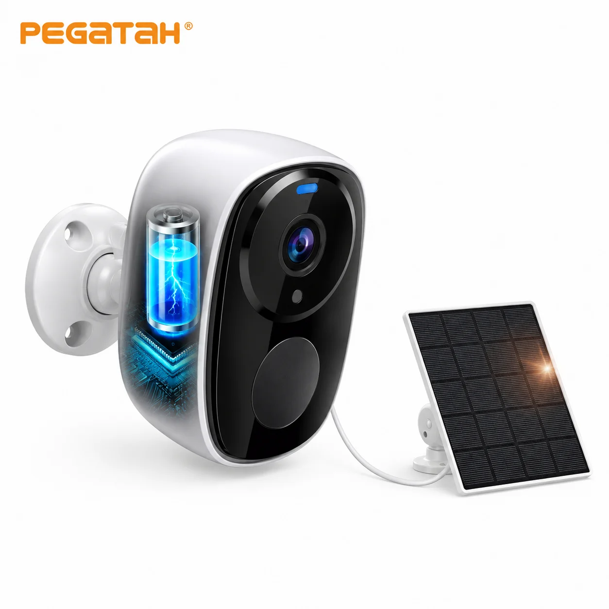 PEGATAH 2K 4G/Wifi Battery Camera Outdoor Solar Cam AI Motion Detection Spotlight Siren Alarm Cam 2-Way Talk for Home Security