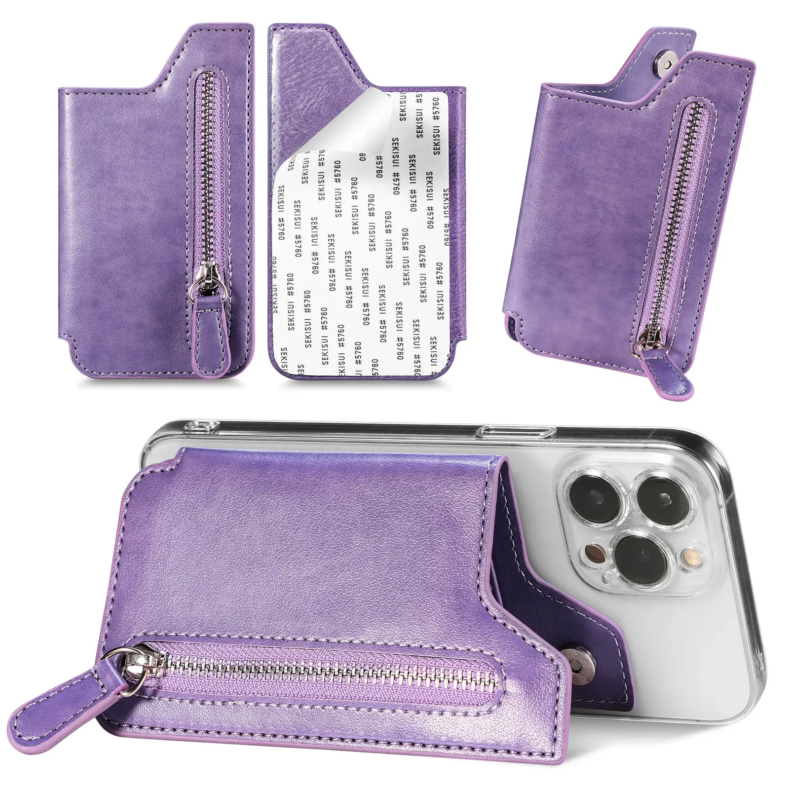 Universal Cell Phone Card Slot Holder Wallet Case Phone Holder for IPhone Samsung Huawei Xiaomi Oppo Vivo Sharp HTC Moto Oneplus