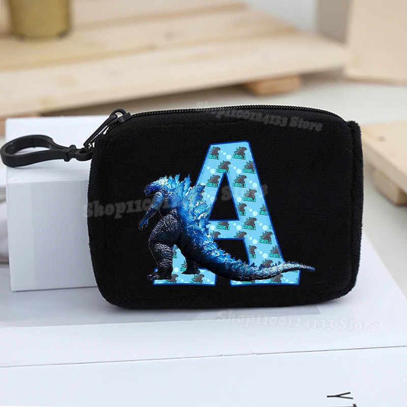 Godzillas Coin Purse Letters Kong Movie Cartoon Print Boys Kids Cute Plush Portable Wallet Men Office Key Storage Mini Bag Gifts